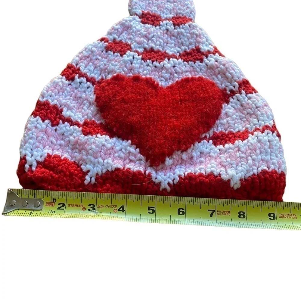 Valentine's Day Handmade Knitted Hat,Valentine Day Elf Hat,Photo Opp Adult/Youth